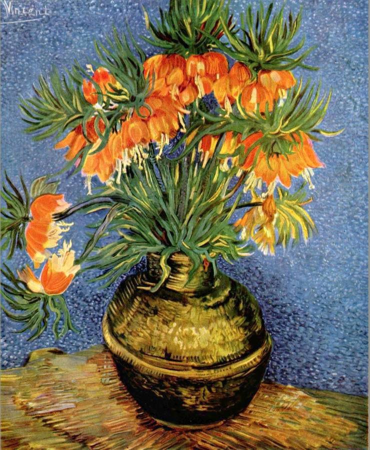 Vincent van Gogh Still Life with imperial crowns in a bronze vase